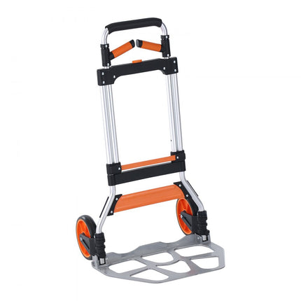 VEVOR steekwagen opvouwbare transportwagen van 140 kg gemaakt van aluminiumlegering en kunststof stapelwagen met verstelbare handgreep 900-1109 mm opvouwbare trolley met trekkoord compact formaat voor opslag