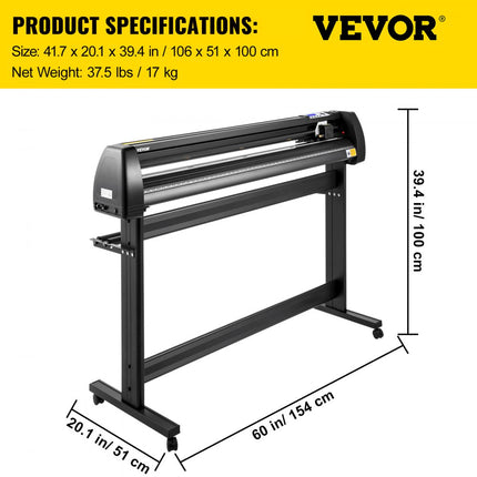 VEVOR Vinylsnijder Vinyl Cutter 53in Vinyl Snijplotter Snijplotter Machine LCD-scherm met SignCut Software