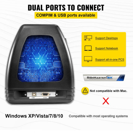 VEVOR Snijplotter Vinylsnijder Vinyl Cutter Plotter Cutting 53 Sign Maker Software Bundel Achtergrondverlichting Graphics