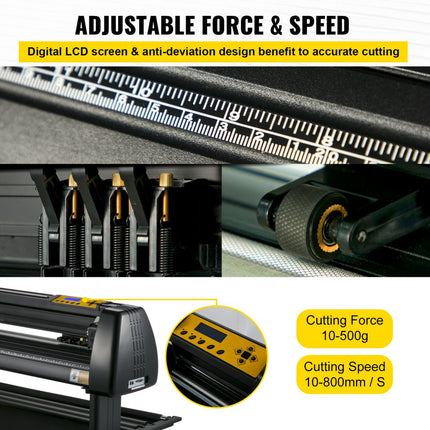 VEVOR Snijplotter Vinylsnijder 720 mm Vinyl Cutter Plotter 28 Signmaster Cutting Business Sign Making w / Stand