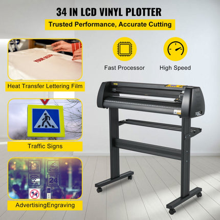 VEVOR Vinylsnijder Vinyl Cutter 87 Cm Vinyl Snijplotter Slogan Snijplotter Machine 34 Inch Vloerstandaard