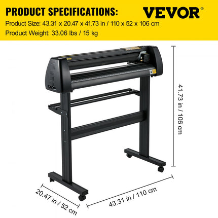 VEVOR Vinylsnijder Vinyl Cutter 87 Cm Vinyl Snijplotter Slogan Snijplotter Machine 34 Inch Vloerstandaard