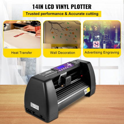 VEVOR Vinylsnijder Vinyl Cutter Vinyl Snijplotter Slogan Snijplotter Snijplotter Machine Invoer 375mm