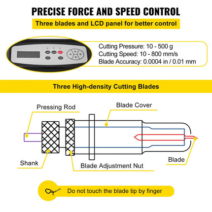 VEVOR Vinylsnijder Vinyl Cutter 72 Cm Vinyl Snijplotter Slogan Snijplotter Machine Instelbare Snelheid