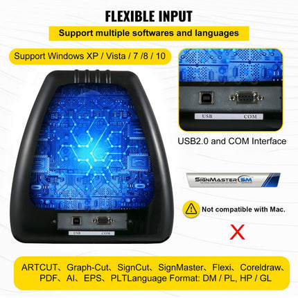 VEVOR Vinylsnijder Vinyl Cutter 72 Cm Vinyl Snijplotter Slogan Snijplotter Machine Instelbare Snelheid