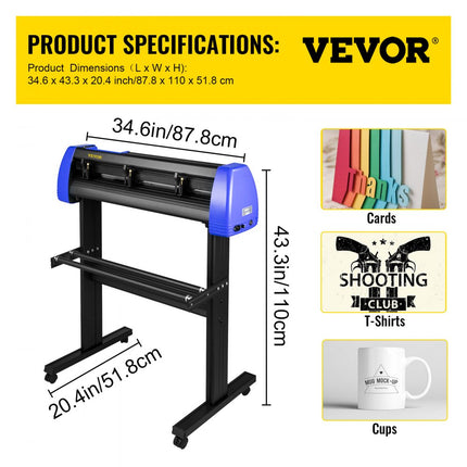 VEVOR Snijplotter Vinylsnijder Vinyl Cutter 720mm filmsnijder VEVOR vinyl snijplotter met SignMaster