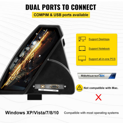 VEVOR Snijplotter Vinylsnijder Vinyl Cutter 720 mm folieplotter plotter vinyl snijplotter met Sign Master plotter foliesnijder zwart