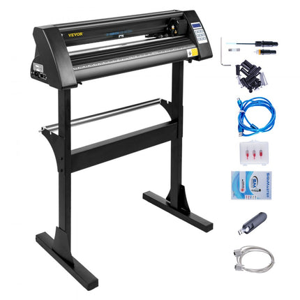 VEVOR Snijplotter Vinylsnijder Vinyl Cutter 720 mm folieplotter plotter vinyl snijplotter met Sign Master plotter foliesnijder zwart