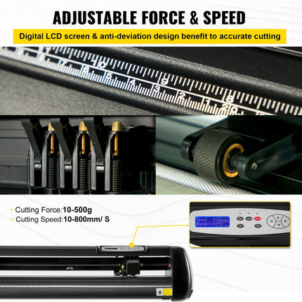 VEVOR 34-inch vinylsnijder/plotter tekensnijmachine Software 3 messen LCD-scherm