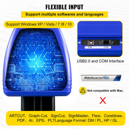 VEVOR Snijplotter Vinylsnijder Vinyl Cutter 870mm folieplotter plotter vinyl snijplotter met SignMaster