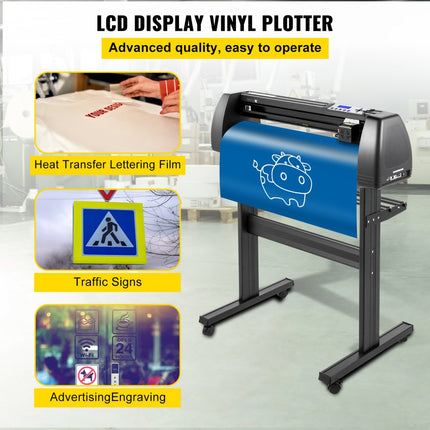 VEVOR Vinylsnijder 28in Vinyl Snijplotter Snijplotter Machine LCD-scherm met SignCut Software