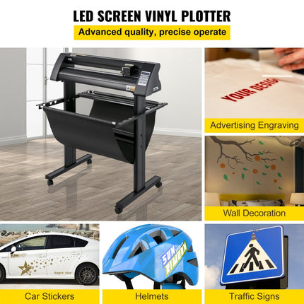 VEVOR Vinylsnijder Vinyl Cutter Vinyl Snijplotter Snijplotter Machine 870mm Led Gidslicht Signcut Software