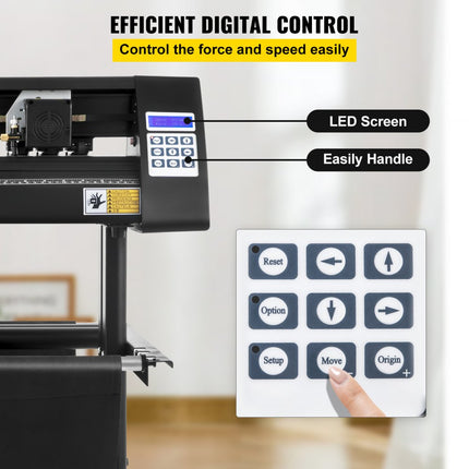 VEVOR Vinylsnijder Vinyl Cutter Vinyl Snijplotter Snijplotter Machine 870mm Led Gidslicht Signcut Software