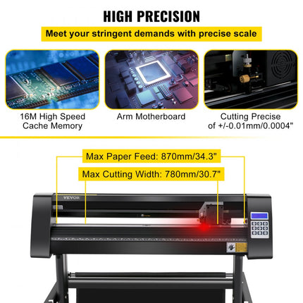 VEVOR Vinylsnijder Vinyl Cutter Vinyl Snijplotter Snijplotter Machine 870mm Led Gidslicht Signcut Software
