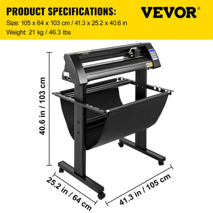 VEVOR Vinylsnijder Vinyl Cutter Vinyl Snijplotter Snijplotter Machine 870mm Led Gidslicht Signcut Software