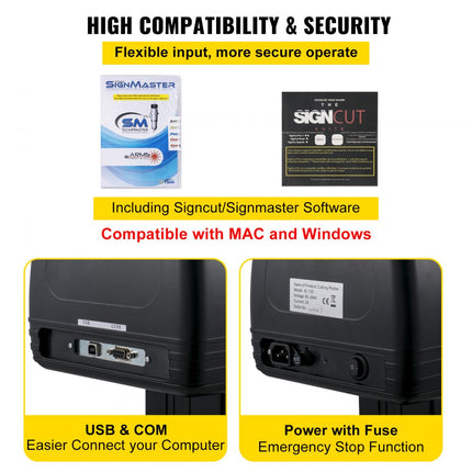 VEVOR 34-inch vinylsnijmachine, vinylplotter, SignCut-software voor Windows en MAC
