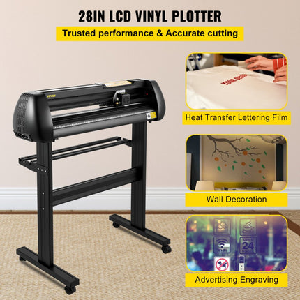 VEVOR Slogan Snijplotter 95 x 52 x 106 cm Vinylsnijder Vinyl Cutter 720 mm Vinyl Printer Snijmachine met Led Digitaal Paneel USB- en COM-interface