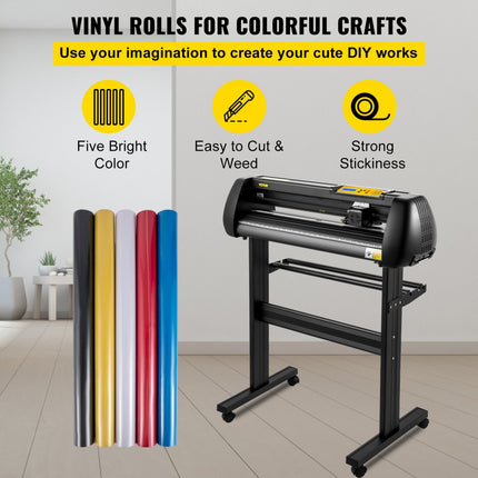 VEVOR Slogan Snijplotter 95 x 52 x 106 cm Vinylsnijder Vinyl Cutter 720 mm Vinyl Printer Snijmachine met Led Digitaal Paneel USB- en COM-interface