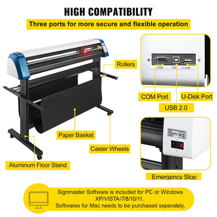 VEVOR 53-inch semi-automatische contourvinylsnijplotter Handmatige positionering