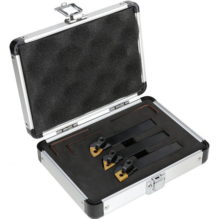 VEVOR 3-delige wisselplaathouder 5/8" CNC zware metalen draaigereedschappen met vertinde hardmetalen wisselplaten aluminium behuizing voor draaien groefsteken tappen