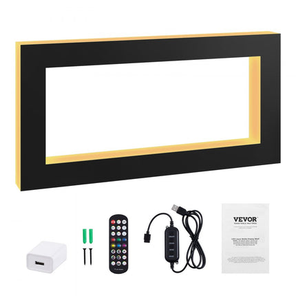 VEVOR barplank wijnrek LED-verlichting wandmontage 2-laags display van 121 cm