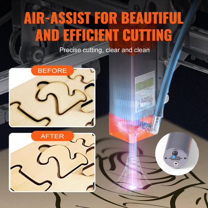 VEVOR lasergraveermachine 10W graveerapparaat 40x40cm werkgebied lasergraveerder 455±5nm blauwlichtlaser 10.000 mm/min Compatibel met LightBurn & LaserGRBL voor hout kunststof, acrylleer roestvrij staal