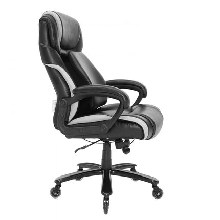 VEVOR bureaustoel PU leer zwart directiestoel met in hoogte verstelbare rugleuning 0-80 mm, bureaudraaistoel, draagvermogen 181,43 kg, directiestoel bureaustoel 770 x 600 mm rugleuning draaistoel