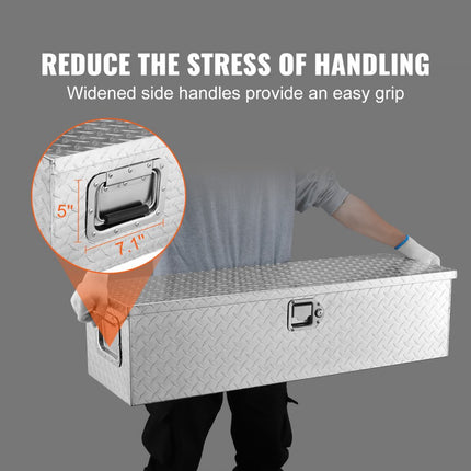 VEVOR 990 x 330 x 254 mm gereedschapskist voor vrachtwagenbed, afsluitbare 83 l vrachtwagenkist gereedschapskist opbergruimte gereedschapskist, 39 kg draagvermogen gereedschapskist organizer voor camper, auto etc.