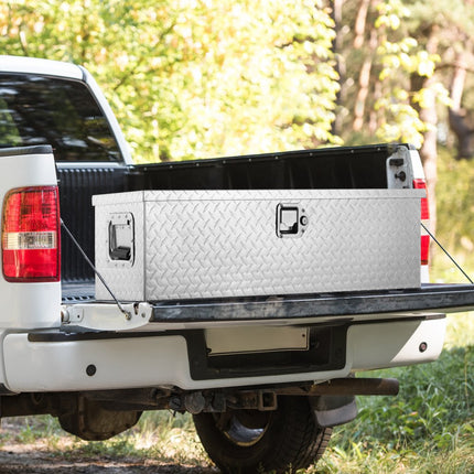 VEVOR 990 x 330 x 254 mm gereedschapskist voor vrachtwagenbed, afsluitbare 83 l vrachtwagenkist gereedschapskist opbergruimte gereedschapskist, 39 kg draagvermogen gereedschapskist organizer voor camper, auto etc.