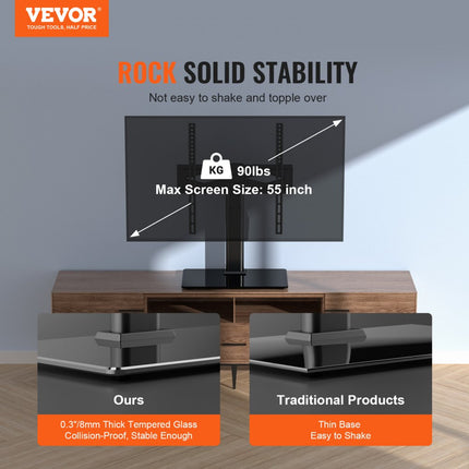 VEVOR Tv Stand Beugel Draaibare Universele Tv Stand voor 32"-55" Tv In hoogte verstelbaar