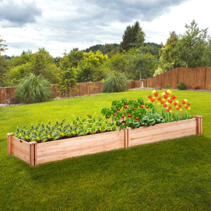 VEVOR verhoogd bed 240 x 60 x 25 cm plantenbak dennenhout groentebed bloembak kruidenbed tuinbed plantenpot ideaal voor het kweken van groenten, fruit, kruiden, vetplanten etc.