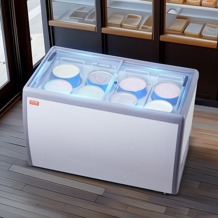 VEVOR 370L commerciële ijsvitrine Gelato Dip vriezer ijsvitrine