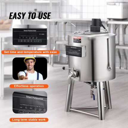 VEVOR Commerciële pasteurisatiemachine 30L Pasteurisatiemelksterilisatie