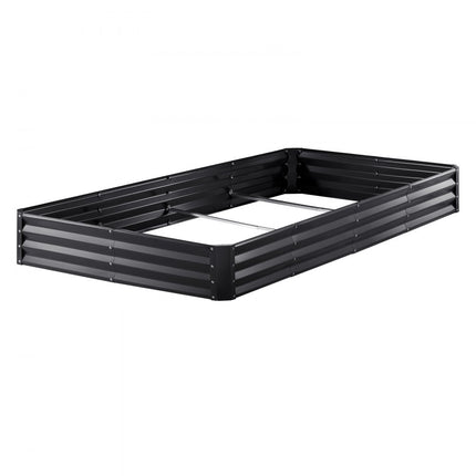 VEVOR verhoogde bloembak plantenbak tuin plantenbak terras moestuin tuinbed plantenbak donkergrijs 240x120x30cm gegalvaniseerd metaal ideaal voor het kweken van groenten fruit kruiden etc.