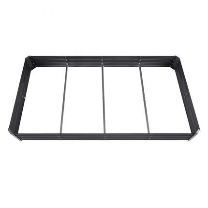 VEVOR verhoogde bloembak plantenbak tuin plantenbak terras moestuin tuinbed plantenbak donkergrijs 240x120x30cm gegalvaniseerd metaal ideaal voor het kweken van groenten fruit kruiden etc.