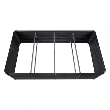 VEVOR verhoogde plantenbak bloembak tuin plantenbak patio groentebed tuinbed plantenbed donkergrijs 240x120x60cm gegalvaniseerd metaal ideaal voor het kweken van groenten fruit kruiden enz.