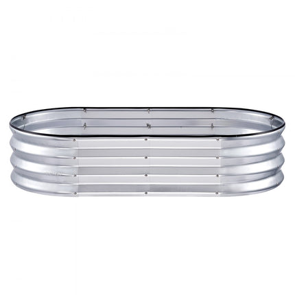 VEVOR verhoogde plantenbak bloembak tuin plantenbak terras groentebed tuinbed plantenbed zilver 120x60x30cm gegalvaniseerd metaal ideaal voor het kweken van groenten fruit kruiden etc.