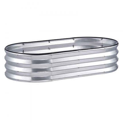 VEVOR verhoogde plantenbak bloembak tuin plantenbak terras groentebed tuinbed plantenbed zilver 120x60x30cm gegalvaniseerd metaal ideaal voor het kweken van groenten fruit kruiden etc.