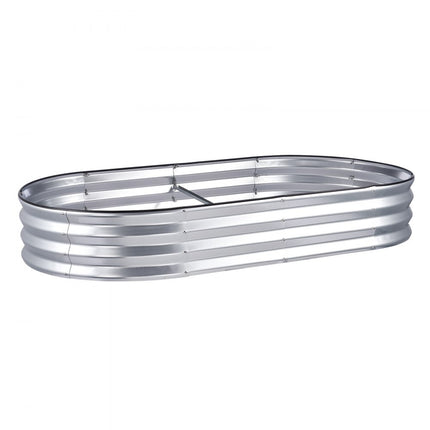VEVOR verhoogde plantenbak bloembak tuin plantenbak terras groentebed tuinbed plantenbed zilver 180x90x30cm gegalvaniseerd metaal ideaal voor het kweken van groenten fruit kruiden etc.