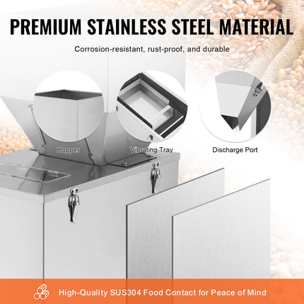 VEVOR deeltjesvulmachine, automatische vulmachine van 0,022-2,2 lbs/10-1000 g met voetpedaal, roestvrijstalen weegvulmachine, weegvulmachine voor bonen, zaden, granen, thee, korrelsverpakking