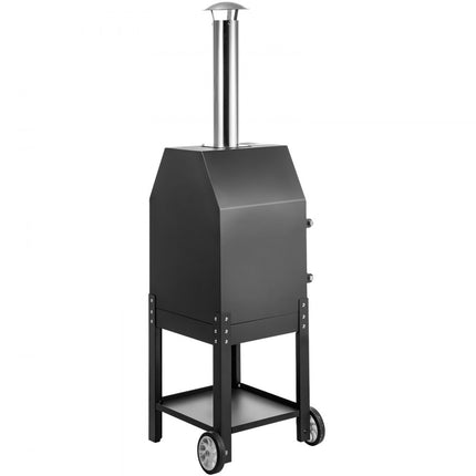 VEVOR Draagbare Pizzaoven Buiten 30 cm Roestvrijstalen Pizzaoven 458 x 464 x 1418 mm Houtgestookte Pizzaoven Buiten Gemaakt van Gietijzer en Roestvrij Staal Ideaal voor Verschillende Buitenbakplaatsen