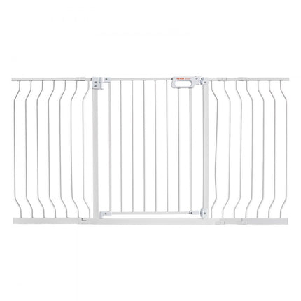VEVOR deurveiligheidshek, slagboom, traphekje, 749-1468 mm breedtebereik, kinderhekje, huisdierenhekje, traphekje, dubbelzijdig draaibaar hek, 762 mm hoogte, wit babyhekje zonder boren