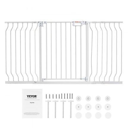 VEVOR deurveiligheidshek, slagboom, traphekje, 749-1468 mm breedtebereik, kinderhekje, huisdierenhekje, traphekje, dubbelzijdig draaibaar hek, 762 mm hoogte, wit babyhekje zonder boren
