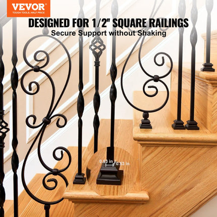 VEVOR 50 stuks aluminium baluster platte schoenen gesmede spindels voor trappen