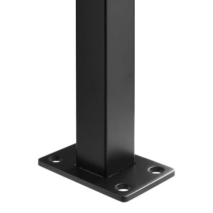 VEVOR balkonpaal, relingpaal, paal 91x4x4cm zonder gaten, zwart, 1 stuk.