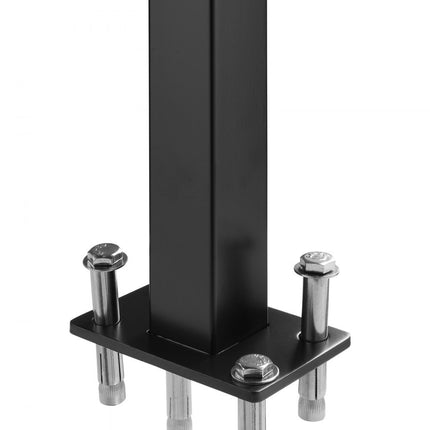 VEVOR balkonpaal, relingpaal, paal 91x4x4cm zonder gaten, zwart, 1 stuk.