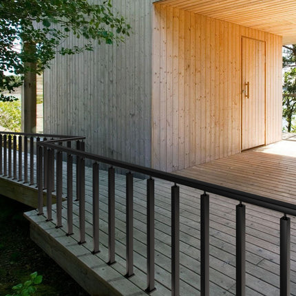 VEVOR relingpaal 106,7x5x5cm trapleuning RVS gepoedercoate paal 1,5mm dikte leuningpaal 136kg draagvermogen ideaal voor trappen, gangen, daken, balkons, terrassen