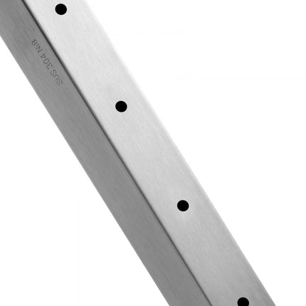 VEVOR kabelrailpalen ca. 91 x 2,5 x 5 cm stalen horizontale gaten relingpalen 10 voorgeboorde gaten SUS304 roestvrijstalen palen met horizontale en gebogen beugel, 1 stuks zilver