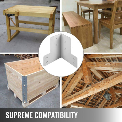 Vevor Hoekbeugels Hoekverbinding Verzinkt Staal 8 St. Angle Bracket Joist Timber