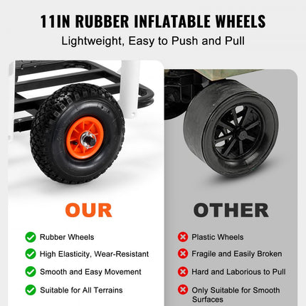 VEVOR Strandviswagen Visserswagen 200 lbs met ballonbanden voor zand